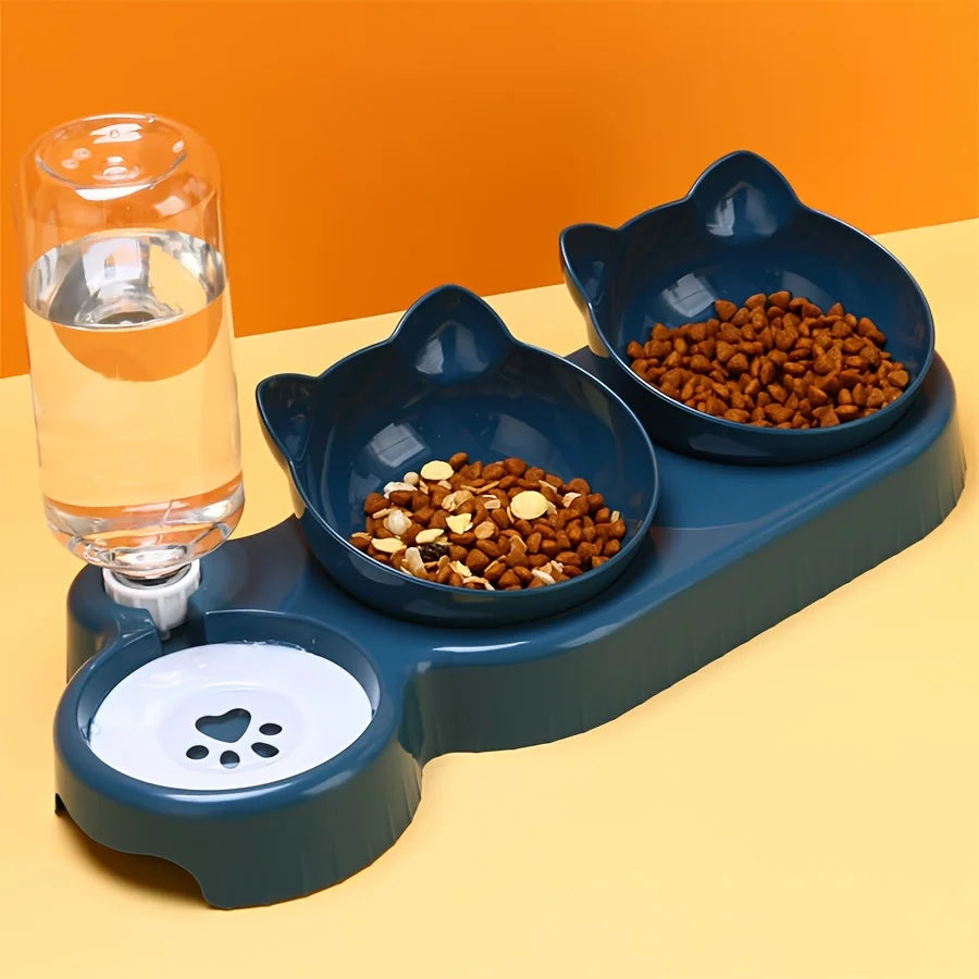 3-in-1 Cat Bowl with Water Feeder