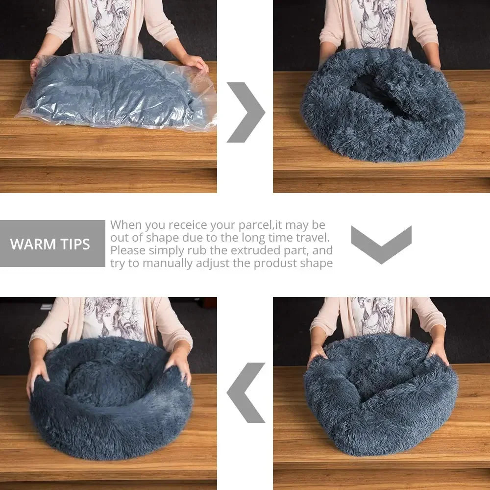 40-90cm Fluffy Dog Bed For
