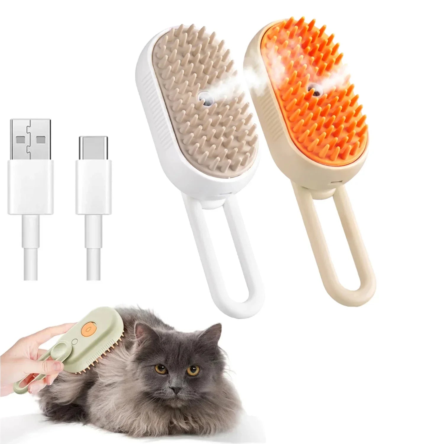 Steamy Pet Brush – 3-in-1