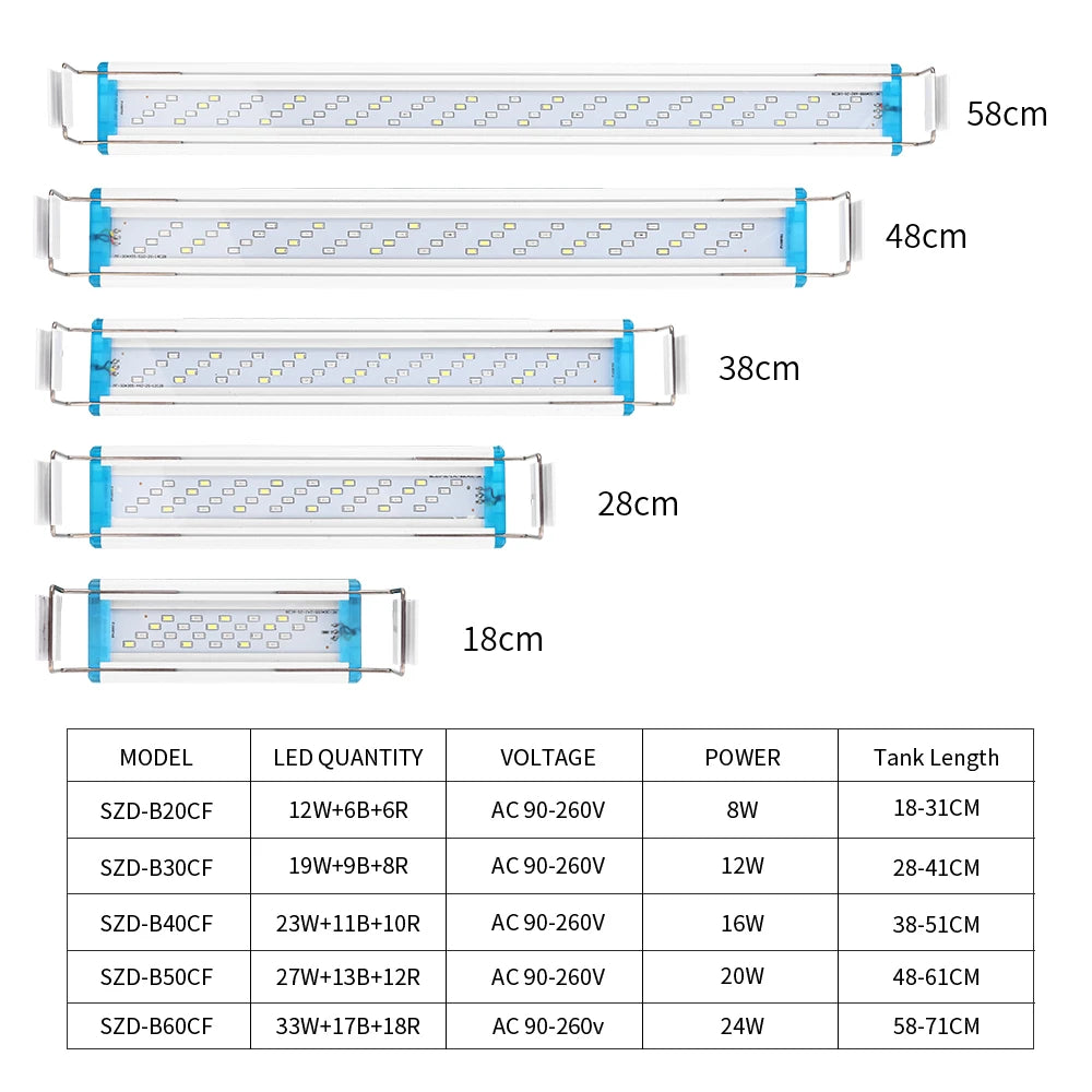 18~70CM Super Bright Lamp LED Aquarium Light