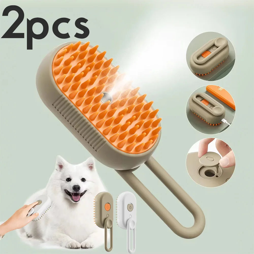 Steamy Pet Brush – 3-in-1